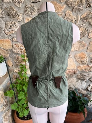 Chaleco caza vintage verde oliva
