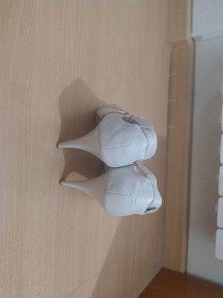 Tacones blancos mujer peep toes -talla 40