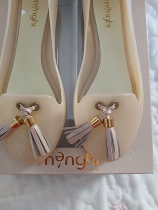 Ballerine Menghí beige in PVC