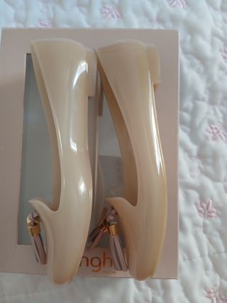 Ballerine Menghí beige in PVC