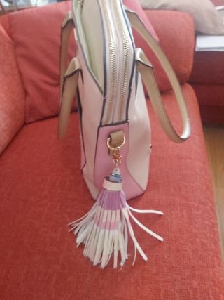 Bolso Parfois rosa y blanco