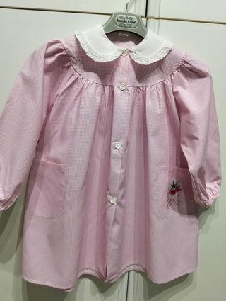 Grembiule bimba quadretti rosa bambina 5 anni 