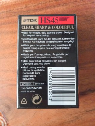VHS-C TDK HS45 - Cinta de video