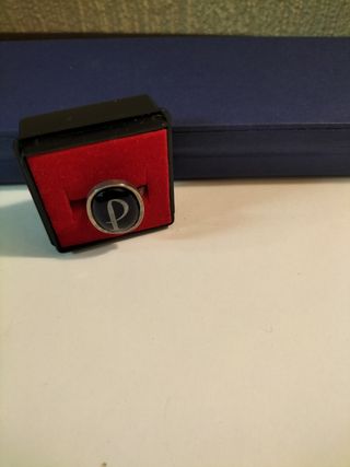 Anillo vintage plata y esmaltes azul