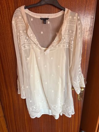 Blusa Mango blanca - Talla xs