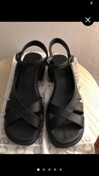 Sandalias Camila's Piel Negras 40. Ropa chollos!