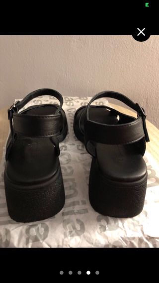 Sandalias Camila's Piel Negras 40. Ropa chollos!