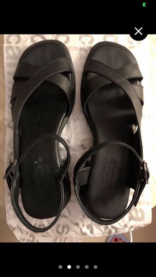 Sandalias Camila's Piel Negras 40. Ropa chollos!