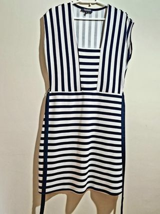 Vestido rayas Morgan blanco-azul