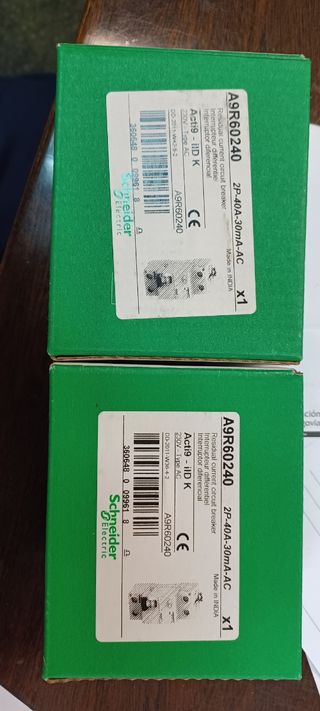 Diferenciales 2P 25A y otros - Schneider & Merlin