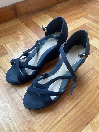 Zapatos plataforma azul marino