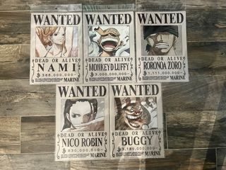 5 Poster One Piece Wanted Laminati