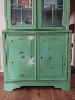 Vitrina antigua verde | Mueble restaurado