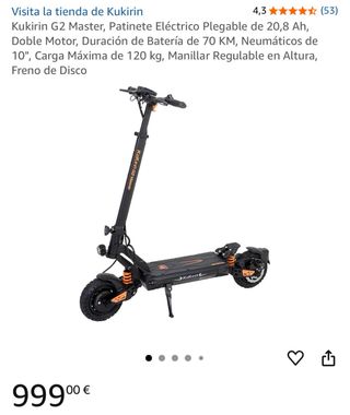 Patinete eléctrico kukirin g2 máster