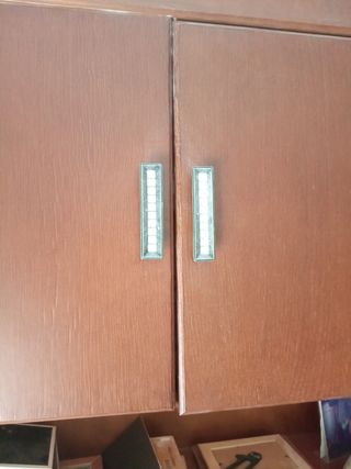 Mueble salón madera-cristal