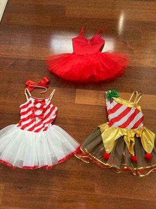 3 Vestidos Ballet Niña Navidad