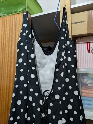 Traje Flamenca lunares blanco-negro