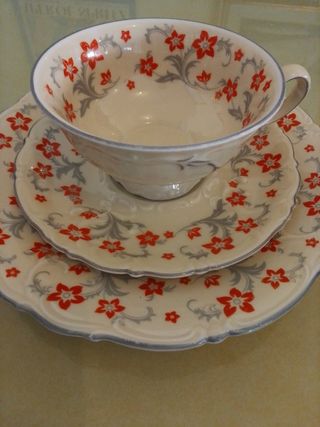 Set te Tazza Porcellana - Rosso|Bianco