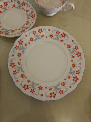 Set te Tazza Porcellana - Rosso|Bianco