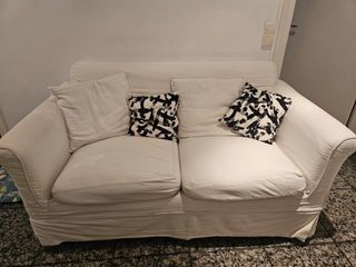 Sofá blanco 2 plazas  - Funda gris incluida regalo