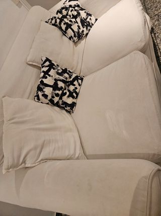 Sofá blanco 2 plazas  - Funda gris incluida regalo