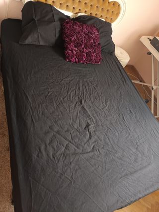 Sábana bajera negra + 2 fundas almohadas