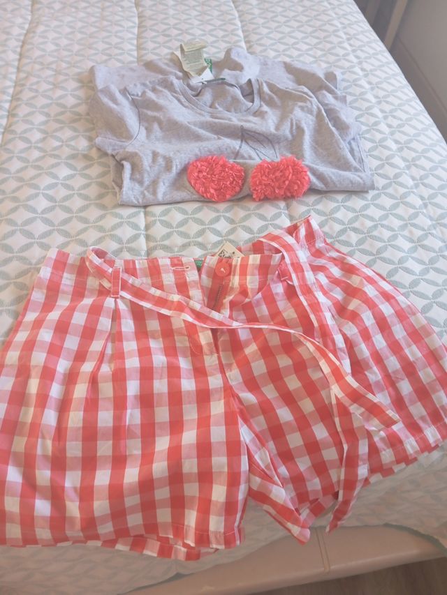 Conjunto Benetton niña - camiseta y shorts 