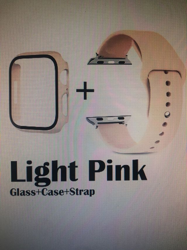 Apple Watch 44mm: Protector y Correa Rosa Claro