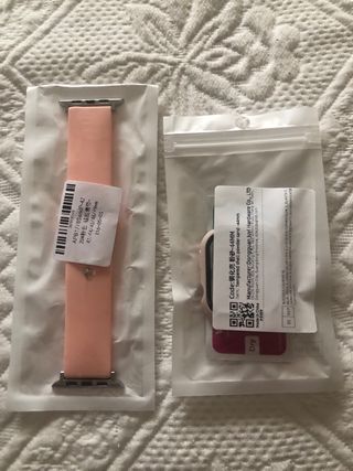 Apple Watch 44mm: Protector y Correa Rosa Claro