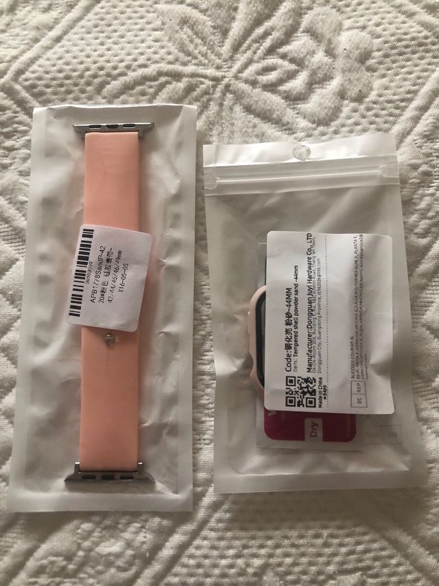 Apple Watch 44mm: Protector y Correa Rosa Claro