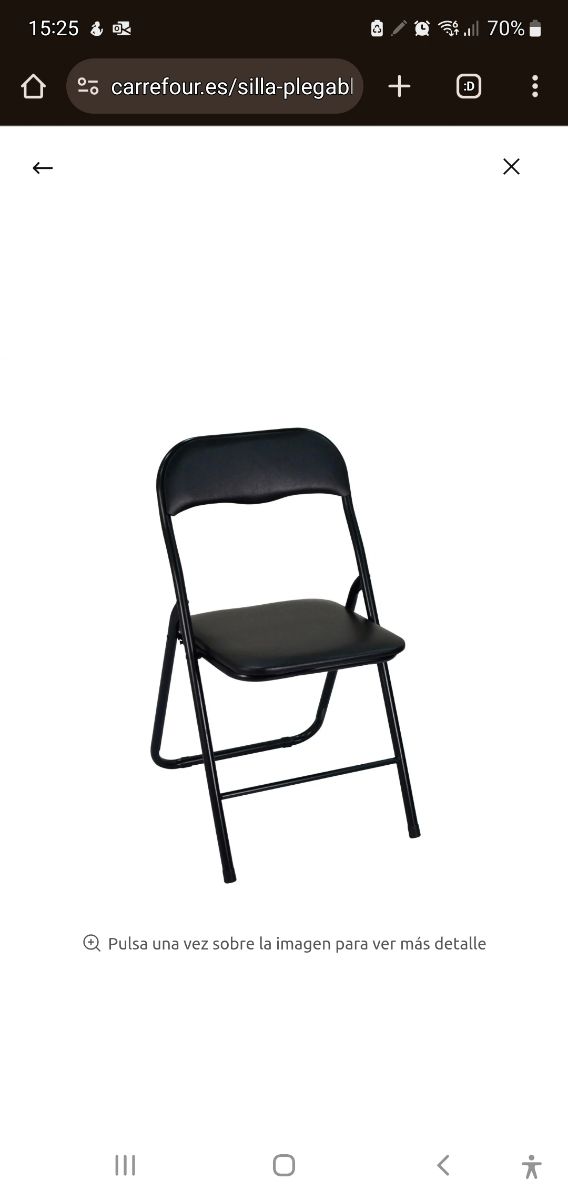 Silla plegable negra - metal