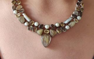 Collar plata 925 gemas multicolor