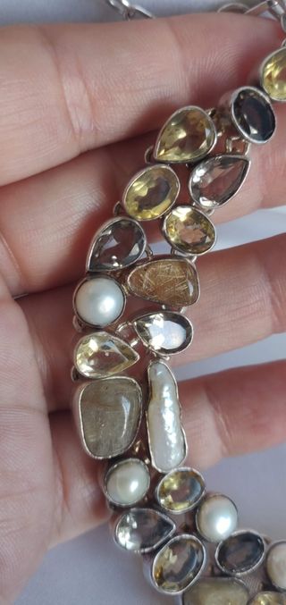 Collar plata 925 gemas multicolor