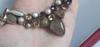 Collar plata 925 gemas multicolor