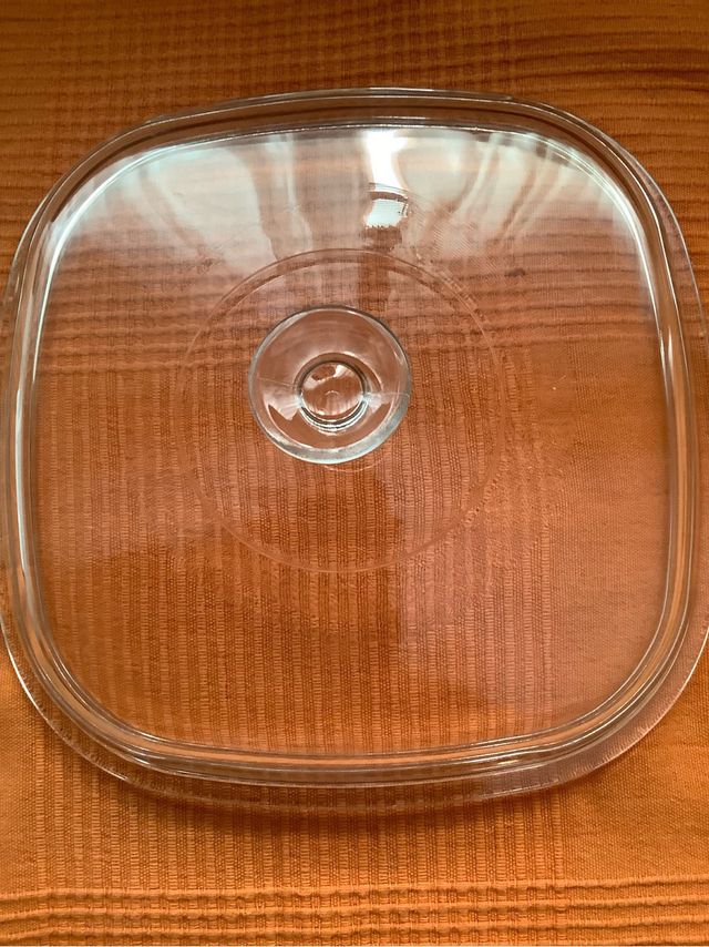 Cazuela blanca cerámica c/tapa cristal