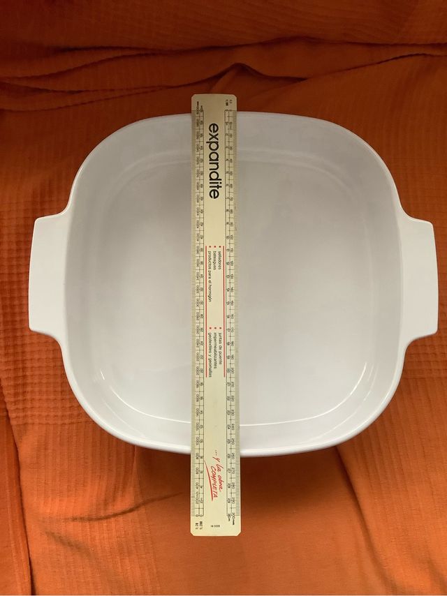 Cazuela blanca cerámica c/tapa cristal