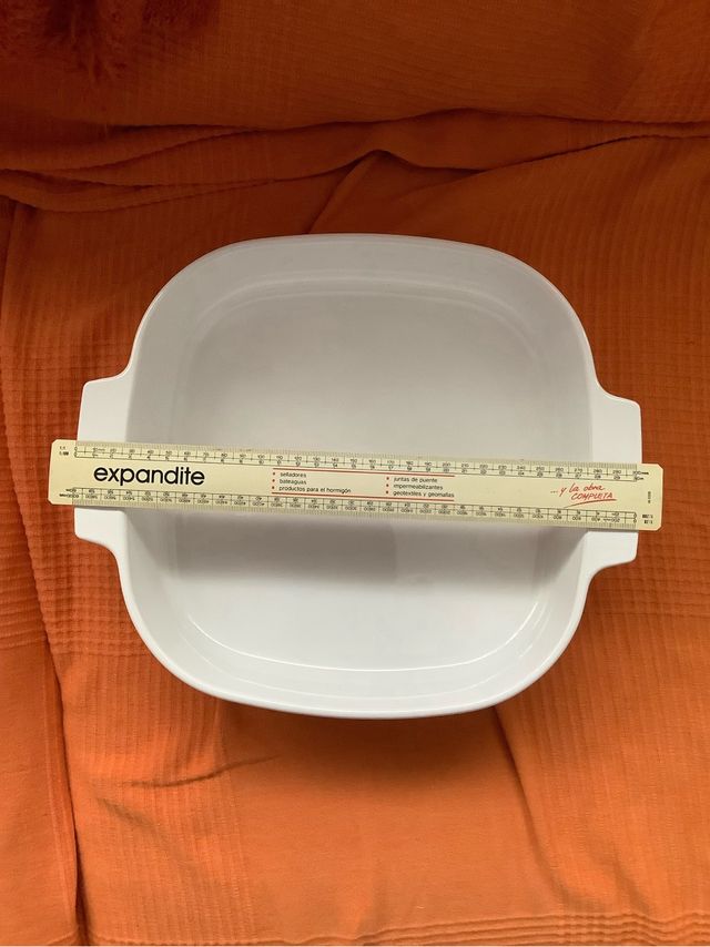 Cazuela blanca cerámica c/tapa cristal