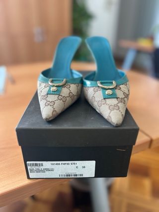 Sandali Gucci Beige/Turchese Tg 38