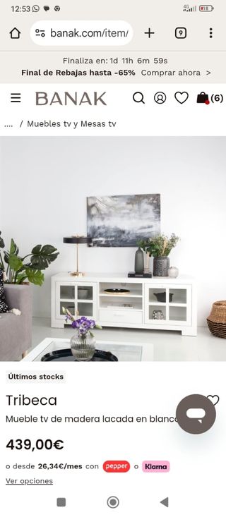 Mueble TV Banak - Blanco