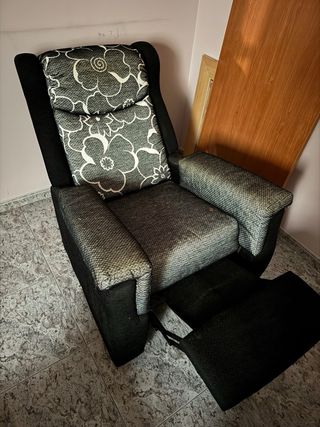 Sofá 2 plazas - Gris y Negro