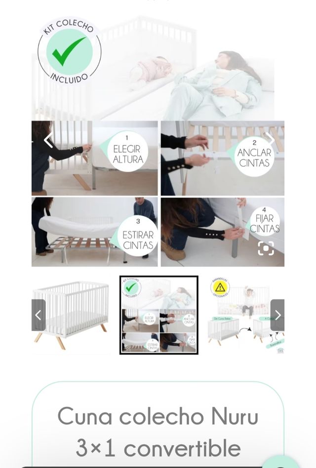 Cuna colecho bebé 3 en 1