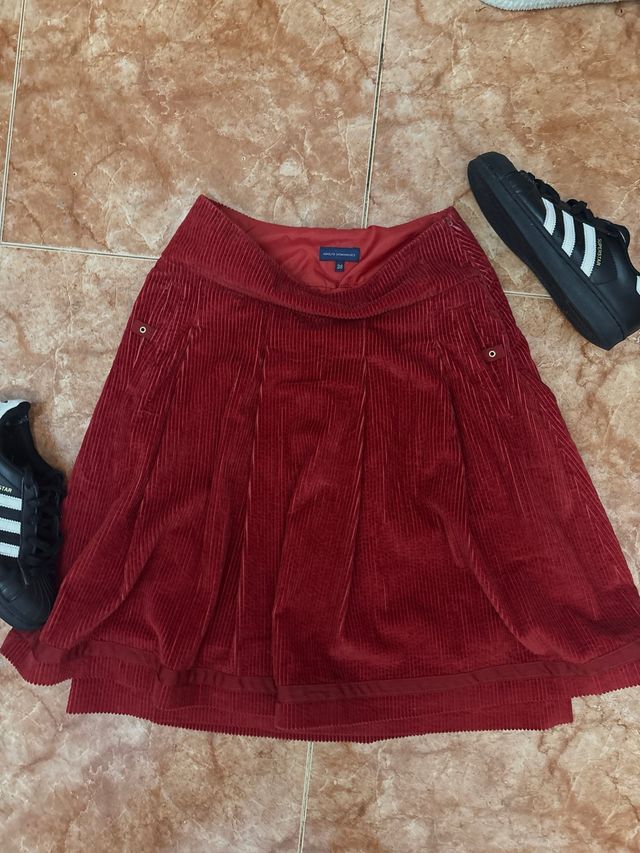 Falda Corduroy Roja Adolfo Domínguez M