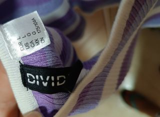Top H&M rayas morado-blanco T-L
