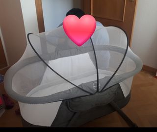 Mini cuna de viaje plastimyr gris