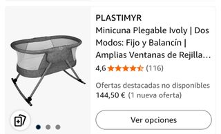 Mini cuna de viaje plastimyr gris