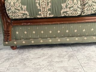 Sofá 2 plazas - Verde y beige