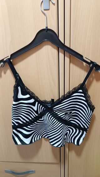 Top H&M blanco&negro - Talla L