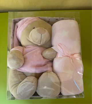 Oso peluche + mantita bebé