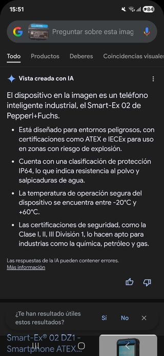  Teléfono atex 
ecom Smart EX Zona 1 Atex