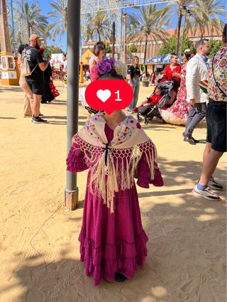 Traje Flamenca niña - Rosa buganvilla! talla 5